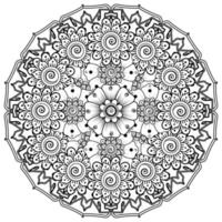 motif circulaire en forme de mandala pour la décoration de tatouage au henné mehndi. page de livre de coloriage. vecteur