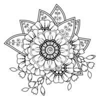 fleurs en noir et blanc. art de griffonnage pour livre de coloriage vecteur