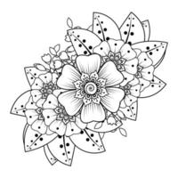 fleurs en noir et blanc. art de griffonnage pour livre de coloriage vecteur