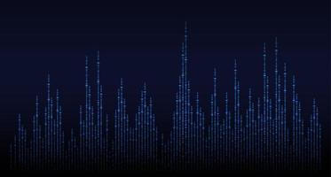 ondes sonores oscillant lumière sombre vecteur