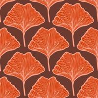 motif harmonieux de feuilles gravées de ginkgo biloba. fond vintage botanique avec feuillage dans un style dessiné à la main. vecteur