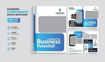 modèle de brochure à deux volets d'entreprise moderne et créatif vecteur
