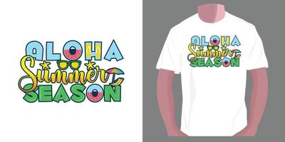 aloha saison estivale. conception de t-shirt de typographie d'été vecteur