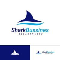 modèle vectoriel de conception de logo d'aileron de requin, concept créatif de conception de logo de requin
