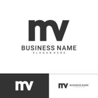 modèle de vecteur de logo mv initial, concepts créatifs de conception de logo mv