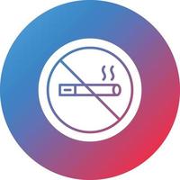 icône de fond dégradé de cercle de glyphe non fumeur vecteur