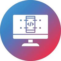 icône de fond dégradé de cercle de glyphe de développement logiciel vecteur
