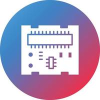 icône de fond dégradé de cercle de glyphe de carte pcb vecteur