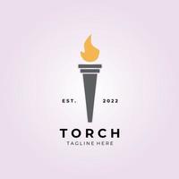 torche feu logo vector illustration design créatif