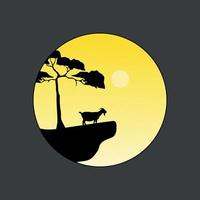 modèle d'illustration vectorielle de conception de logo de vie sauvage silhouette pour l'aventure en plein air vecteur