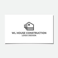 création de logo de maison lw ou wl vecteur