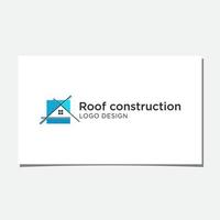 vecteur de conception de logo de construction de toit