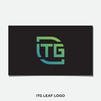 itg vecteur de conception de logo de feuille initiale