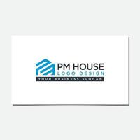 vecteur de conception de logo maison pm