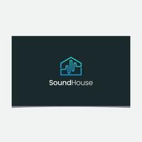 vecteur de conception de logo de maison sonore
