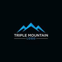 vecteur de conception de logo de montagne numérique