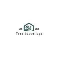 vecteur de conception de logo de maison dans les arbres