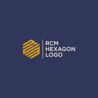 vecteur de conception de logo hexagonal rcm