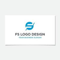 vecteur de conception de logo initial fs