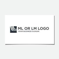 vecteur de conception de logo ml ou lm