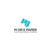 vecteur de conception de logo papier m ou e