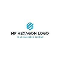 vecteur de conception de logo hexagonal mf