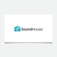 modèle de conception de logo de maison sonore vecteur