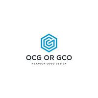 vecteur de conception de logo ocg ou gco
