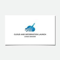 logo de lancement de cloud et d'informations vecteur