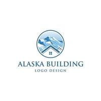 vecteur de conception de logo bâtiment alaska