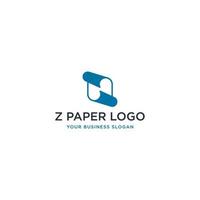 papier avec vecteur de conception de logo lettre z