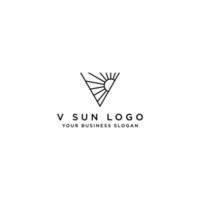 vecteur de conception de logo v soleil