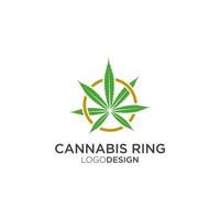 vecteur de conception de logo anneaux de cannabis