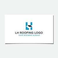 vecteur de conception de logo de toit lh