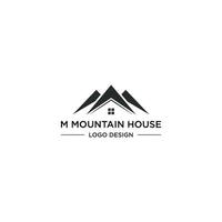 m création de logo de maison de montagne vecteur