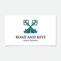 vecteur de conception de logo route et clés