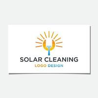 vecteur de conception de logo de nettoyage solaire