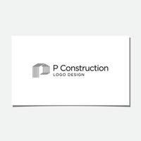 vecteur de conception de logo de construction p