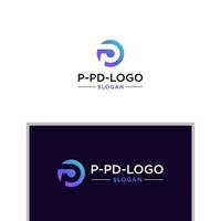 vecteur de conception de logo p ou pd