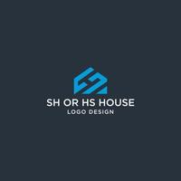 vecteur de conception de logo sh ou hs