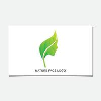 vecteur de conception de logo visage nature