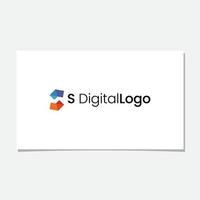 s vecteur de conception de logo numérique