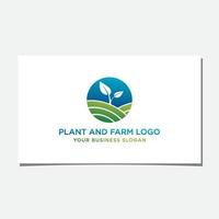 vecteur de conception de logo plante et ferme