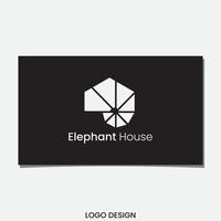 vecteur de conception de logo de maison d'éléphant