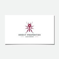 vecteur de conception de logo insecte et clé