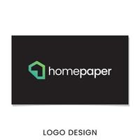 vecteur de conception de logo papier maison