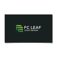 vecteur de conception de logo feuille fc