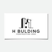 h bâtiment construction logo design vectorprint vecteur