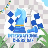 célébrer la journée internationale des échecs vecteur