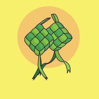 icône ketupat verte, nourriture ketupat pour illustration mubarak vecteur